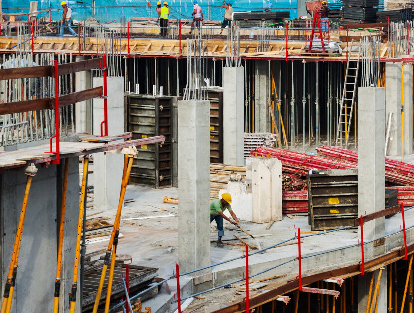 building new concrete houses